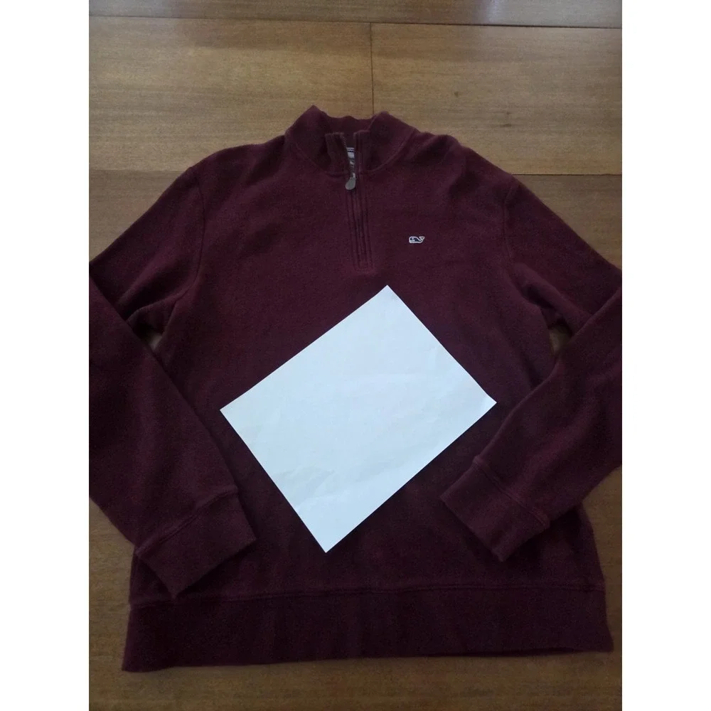 Vineyard Vines Hamilton‎ Quarter Zip pullover Men's Large Burgundy